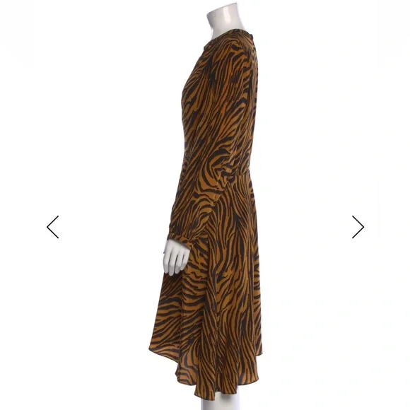 NWT - No. 6 Tiger Stripe Silk Dress - Picture 2 of 9